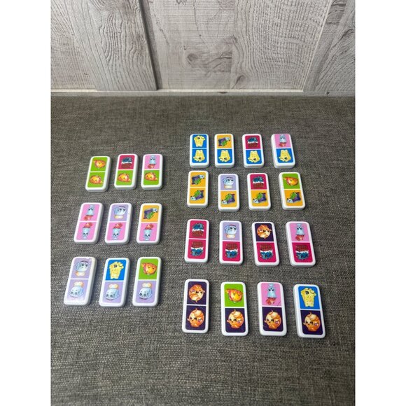25 pc Kids Shopkins Cartoon Character Dominoes INCOMPLETE Set Replacements - Picture 1 of 4
